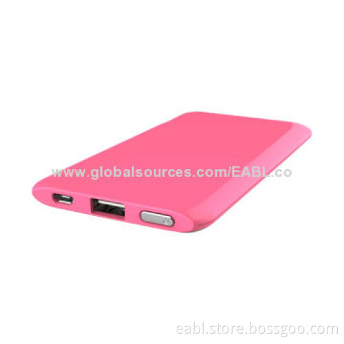 Mobile Phone Charger/Power Bank, 5,000mAh Lithium Polymer Battery, Colorful, Super Thin